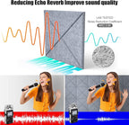 Sonicism 12 Pack X-Lined Acoustic Panels with Self-Adhesive, 12"X 12"X 0.4" Sound Proof Foam Panels, Decorative Soundproof Wall Panels, Sound Absorbing Tile for Home & Offices, Smoky Gray