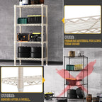 M MZG 1000 lbs 4-Shelf Standing Storage Shelves Heavy Duty Metal Shelving Unit Adjustable Wire Rack for Office Garage Kitchen, Light Tan 11.8 D x 23.6" W x 47.5" H