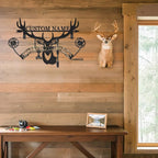 Personalized Deer Hunter Metal Wall Mount & Bow Rack, Custom Deer Hunting Gifts,Outdoor Hunting Decor, Cabin Wall Art, Hunting Room Decor, Lodge Wall Decor, Deer Hunting Accessories