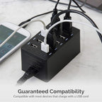 Sabrent 60 Watt (12 Amp) 10-Port [UL Certified] Family-Sized Desktop USB Rapid Charger. Smart USB Ports with Auto Detect Technology [Black] (AX-TPCS)