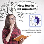 Secura 7.5 Inch Visual Timer, 60 Minute Oversize Visual Countdown Timer for Kids and Adults, Durable Mechanical Time Management Tool (Violet)