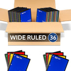 EPI Spiral Notebook | 3 Subject - Wide Ruled - 120 Sheets, Durable Spiral Binding | 10.5 x 8 in | Classroom Supplies | School, Office, Note Taking, Journaling - 36 Pack