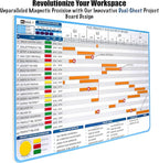 PMXBOARD Gantt Chart Project Whiteboard Kit | 668 Magnetic Pieces and Easel | Visual Timeline, Risks & Critical Path Planning | Ultimate Project Management Board for Teams