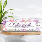 Personalized Name Plate for Desk, Custom Desk Name Plate, Acrylic Name Plate Office Desk Accessories, Personalized Office Gifts for Coworkers Teachers, Employee Appreciation Gifts (A-WaterColor3)
