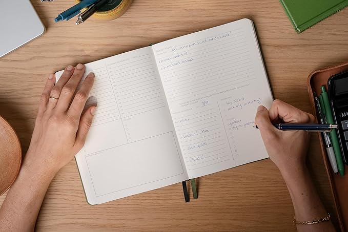 Anecdote 2026 Planner: 52 Week Daily Planner, Yearly, Monthly & Weekly Workflow for Planning Your Success – Vegan Leather Hardcover, Start Anytime & Achieve your Goals - Neon Yellow
