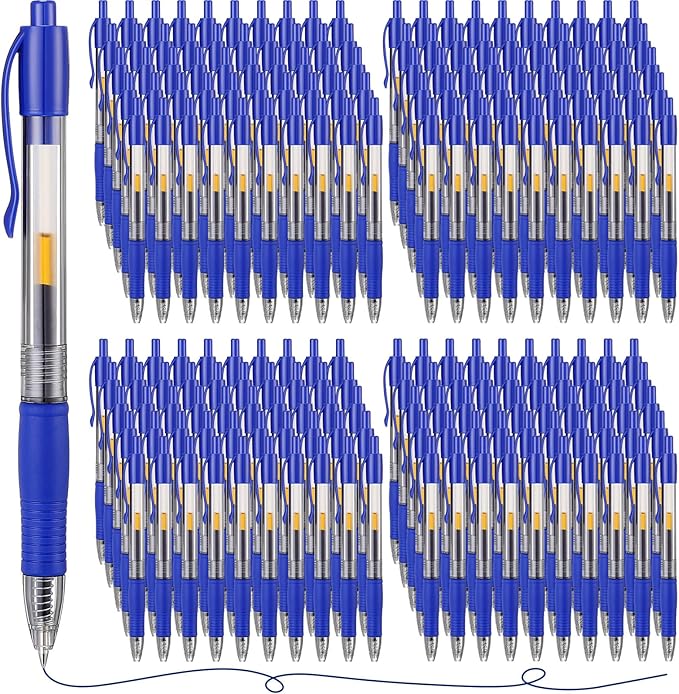 Jetec 500 Pcs Premium Gel Roller Pens Bulk, Fine Point 0.7 mm, Retractable Gel Ink Roller Ball Pens for Writing Journaling Taking Notes Office (Blue)