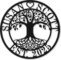 Personalized Tree of Life Metal Wall Art | Custom Monogram Family Last Name Sign | Outdoor & Indoor Tree Wall Decor | Unique Christmas, Wedding, or Housewarming Gift