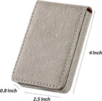 Outus 2 Pieces Business Card Holder, PU Leather Business Card Case Pocket Wallet with Magnetic Shut for Christmas Gift Men Women(Coffee and Gray,Classic)