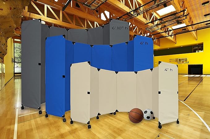 Versare MP6 Portable Folding Wall Partition | Economical 3 Panel Design | Portable Room Divider On Wheels | Adjustable, Freestanding Setup | Multiple Widths