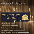 Conference Room Sign Office Meeting Sign, Black/Gold, Engraved, 3" x 9", Fade Resistance, Indoor/Outdoor Use, USA MADE By My Sign Center