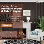Avana Acoustic Wood Wall Panels – 94.4 X 12.6 Inch Smoke Oak Acoustic Panels 2 PCs – Wall Panels For Interior Wall Decor For Homes, Offices, Studios – Sturdy And Durable Wood Panels For Wall