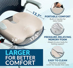 ComfiLife Premium Gel & Memory Foam Seat Cushion – Doctor Recommended Office Chair Cushion, Car Seat Cushion – Chair Cushions for Back & Sciatica Pain Relief – Seat Cushions for Office & Desk (Beige)