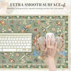 iCasso Green Large Mouse Pad, Desk Matt for Desktop, XXL Desk Mat for Keyboard and Mouse, Anti-Slip Big Mousepad Computer Mat with Stitched Edges