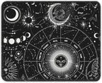 Auhoahsil Mouse Pad, 12 x 10 in Tarot Style Sun Moon Computer Mouse Pad for Desk, Premium-Textured Non-Slip Rubber Stitched Edges Waterproof Square Mouse Mat for Gaming Work Wireless Mice, Black