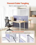 VEVOR Office Divider Privacy Partition, 1-Pack, 70" x 70" Modular Wall Room Divider, PET Workstation Cubicle Partition with Frosted Windows, Freestanding Privacy Panel Wall for Office Library