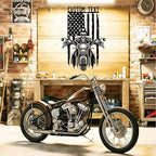 Custom US Flag Motorcycle Metal Sign Personalized Biker Name Signs Custom Garage Decor Motorbikes Wall Art Decor Motorcycle Sign Men Room Decorate Gifts for Men Husband Rider