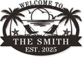 Personalized Metal Beach Sign | Custom Coastal Wall Decor for Outdoor Patio & Pool | Welcome Sign Beach House Ocean Room Decor