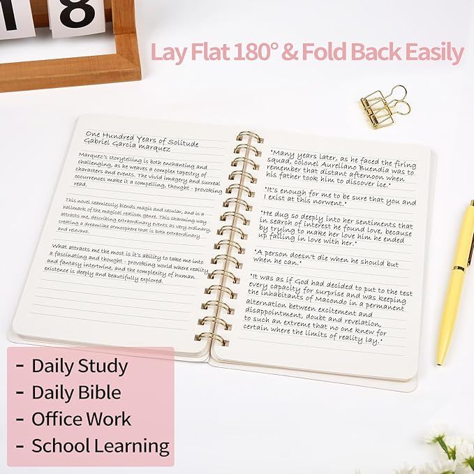 Spiral Notebook-5.75" x 8.125" College Ruled Journal with Inner Pockets and 160 Pages,PU Leather Cover Business Journal, Twin-Wire Binding Notebook Perfect for Office & Home School Supplies 3 pack NavyBlue/Yellow/MintGreen