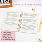 Spiral Notebook-5.75" x 8.125" College Ruled Journal with Inner Pockets and 160 Pages,PU Leather Cover Business Journal, Twin-Wire Binding Notebook Perfect for Office & Home School Supplies 3 pack NavyBlue/Light Green/Violet