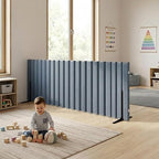 Angeles 30" x 10' Quiet Divider With Sound Dampening Panels, Freestanding Room Divider Wall, Gray