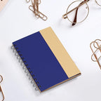 DISCOUNT PROMOS Eco Friendly Spiral Notebooks with Pens Set of 10, Bulk Pack - Perfect for School, Office, Home - Blue