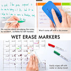 Shuttle Art Wet Erase Markers, 12 Colors 1mm Fine Tip Overhead Projectors Transparency Smudge-Free Markers, Works for Laminated Calendars Whiteboard Schedule Glass, Wipe with Water