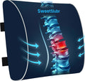 SweetSlubr Lumbar Support Pillow for Office Chair, Car Seats and Home Desks, Ergonomic Back Support with Double Adjustable Straps, Machine Washable Cover, Gray