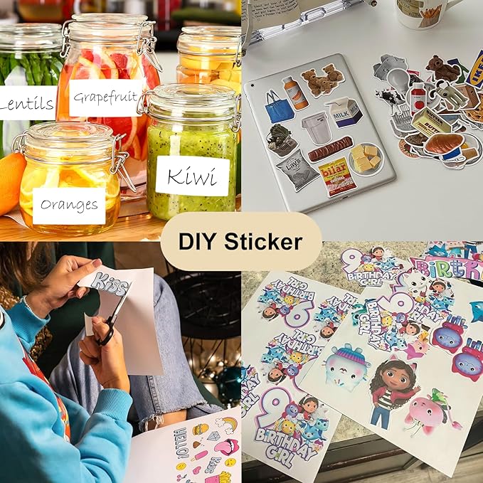 BESTEASY Sticker Paper 8.5" x 11" Full Sheet Label Stickers for Laser & Inkjet Printers, Self-Adhesive Paper Shipping Labels (8000 Sheets,8000 Labels)