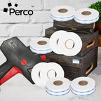 Perco Blue Reverse Print on White Grocery Labels to fit Monarch 1110 Price Gun, 16 Rolls - 17,000 Labels