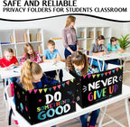 Honoson 24 Pcs Bulk Inspirational Privacy Folders for Students Cardboard Test Privacy Boards Motivational Words Desk Dividers Shield for Classroom School Study Supplies, 6 Styles(Positive)