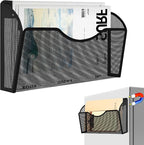 LQPAFZ Magnetic File Holder 1 Pockets File Folder Organizer, Office Hanging Magazine Rack for File Cabinets, Magnetic Paper Holder, No Drilling Mail Organizer for Refrigerator, Office
