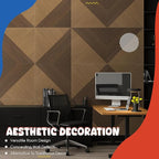 EVENRISING Acoustic Panels 6 Pack, Soundproof Wall Panels 23.6 x 23.6 Inches, Large Decorative Sound Absorbing Panels,Self-Adhesive Acoustic Treatment for Home Studio Office,Deep SymmetryLuxe