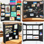 20 Pack Trifold Poster Board (26" x 17"), Black Poster Board for Science Fairs, School Projects, Graduation Party, Event Displays, and Business Presentations