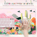 iCasso Large Gaming Mouse Pad (35"x16") - Waterproof Desk Mat with Non-Slip Rubber Base & Stitched Edges - Extended Keyboard Mousepad for Computer, PC, Office, Home Workspace (Cactus)