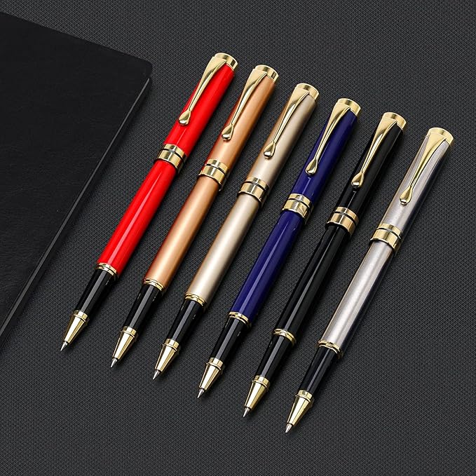 YIVONKA Luxury Ballpoint Pens Best Ball Pen Gift Set for Men & Women Professional Executive Office Nice BallPens Classy Gift Box Ballpoint Black Refill Line width 0.5mm (2 gold)