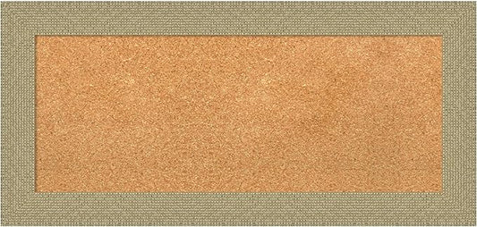 Amanti Art Natural Cork Board for Wall, 16x34 Vision Board with Gold Frame, Medium Corkboard Office Decor for Home Organization, Casual Corkboard Pinboard to Display Items for Home Organization in