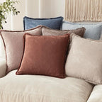 Foindtower Set of 2 Decorative Linen Fringe Lumbar Throw Pillow Covers Boho Farmhouse Cushion Cover with Tassels Soft Accent Pillowcase for Couch Sofa Bed Living Room Home Decor,12×20 Inch,Rust Red