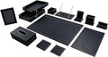 RitPin Desk Set, 11-Piece All-in-One – Executive Desk Accessories & Office Supplies, Leather Desk Organizer with Desk Pad & Blotter, 2-Tier Letter Tray, Luxury Office Desk Decor & Boss Gifts (Black)