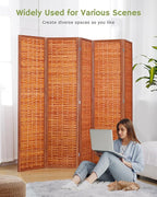 JOSTYLE 6ft Folding Privacy Screens 5-Panel Freestanding Room Dividers