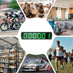 Large LED Display Digital Race Timer with Battery,Function-Countdown/Up/Time Clock, Remote Control, Tripod Stand and Adjustable Brightness for Sports Events, Races, Meetings, Presentations