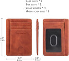 TOURSUIT Travel Minimalist Slim Front Pocket Wallet for Men Women, RFID Blocking Credit Card Holder Case (Brown)