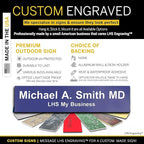 Engraved Name Plates for Door Sign Personalized Purple Plastic Plaque with White Letters - Made in USA 2x6 B13