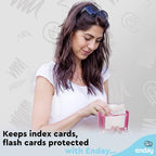 3" X 5" Index Card Case Holds 100 Cards Includes Business Card/Index Holder and 5 Tab Dividers Comes in Assorted Color – (Pack of 4) By (Emraw)