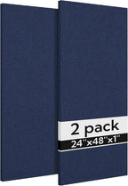 Olanglab Acoustic Panels 2 Pack, 48''x24'' Large Sound Panels, Fabric Wrapped Sound Proof Foam Panels for Walls, Sound Absorbing Panels for Recording Studio Acoustical Treatments (Navy)