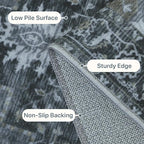 GENIMO 2'6''x8 Runner Rugs for Hallway, Machine Washable Non Slip Vintage Rugs, Low Pile Lightweight Soft Print Rug for enrtyway, Corridor, Home Office, Kitchen,Dark Gray