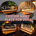 Personalized Office Name Plate for Desk, Custom Light Up Acrylic Desk Sign for Coworker Boss Teacher Gift, Employee Recognition Present