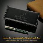 BEILUNER Racing Green Fountain Pen,Stunning Luxury Pens with 24K Gold Finish, Gorgeous 24K Gilded Nib(Fine), Trustworthy Gift for Men&Women -Ink Converter-Elegant, Graduation,Fancy Pen for Writing