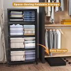 UAMFURI Extra Large Stackable Storage Bins with Lids & Wheels & Door, 896QT-112QT/28GAL*8Pack Foldable Collapsible Closet Organizers, Plastic containers drawers for bedroom Dorm