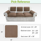 Couch Arm Covers, Waterproof Armrest Cover for Sofa, Armchair, Loveseat, Non-Slip Recliner Arm Covers, Sofa Headrest Covers, Arm Chair Covers Set of 2 (Chocolate, 26"×26")