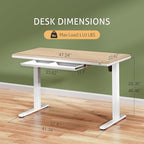 Furmax Electric Standing Desk with Drawers, Adjustable Height Sit Stand Desk with One-Piece Desktop & USB Charging Port for Home Office Computer Desks (Bamboo Desktop, 48 Inch)